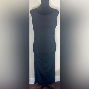 Smallshow sleeveless black maxi ruched body on dress